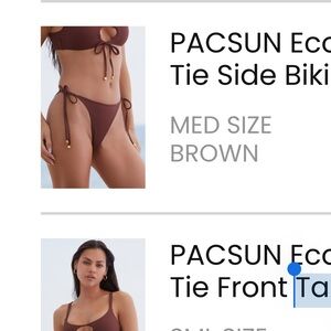PACSUN Brown Tie Side Bikini Set
